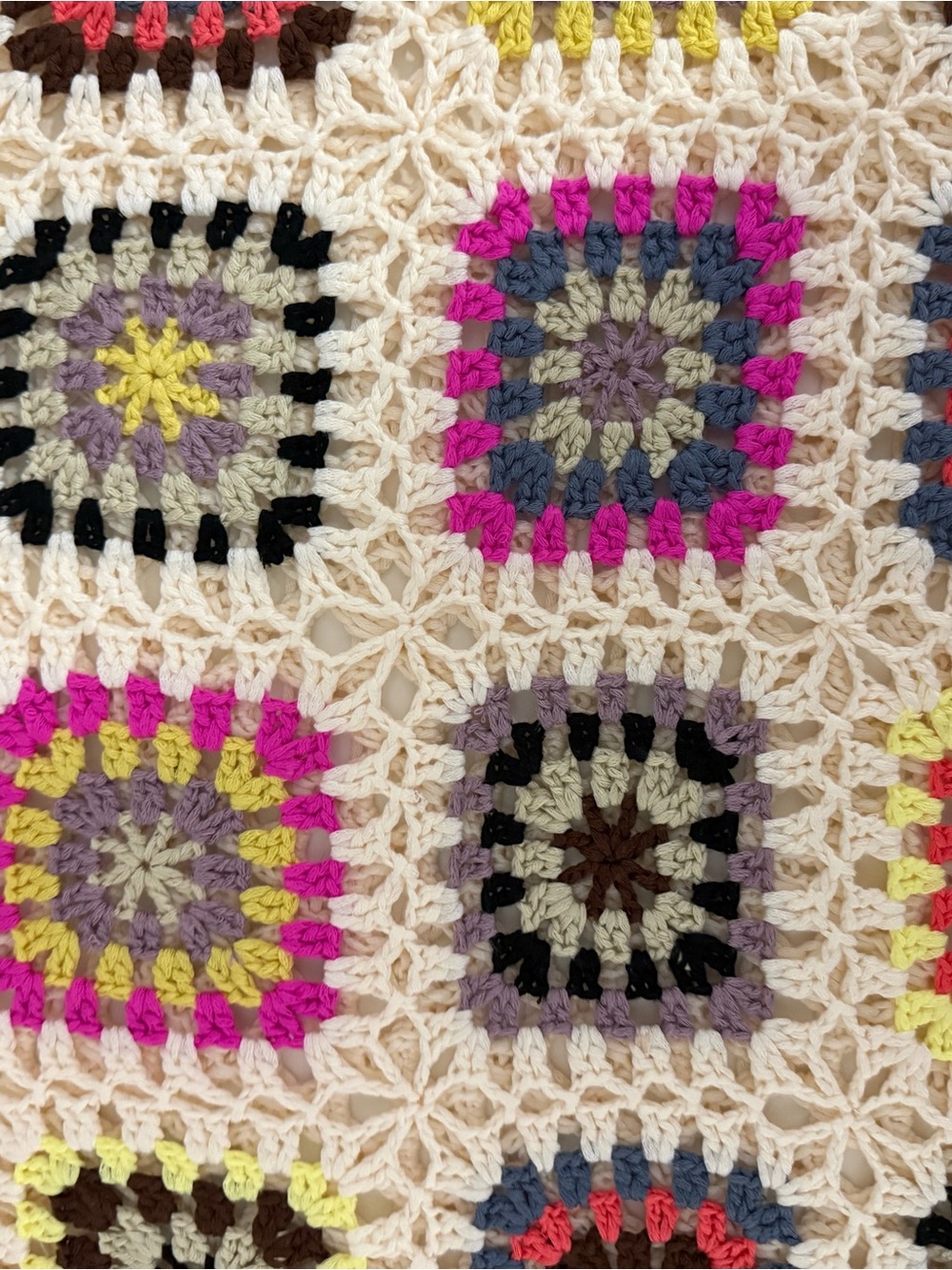 Debut | Crochet Granny Square Sweater | Boho Festival Open Knit | Medium - Picture 7 of 9